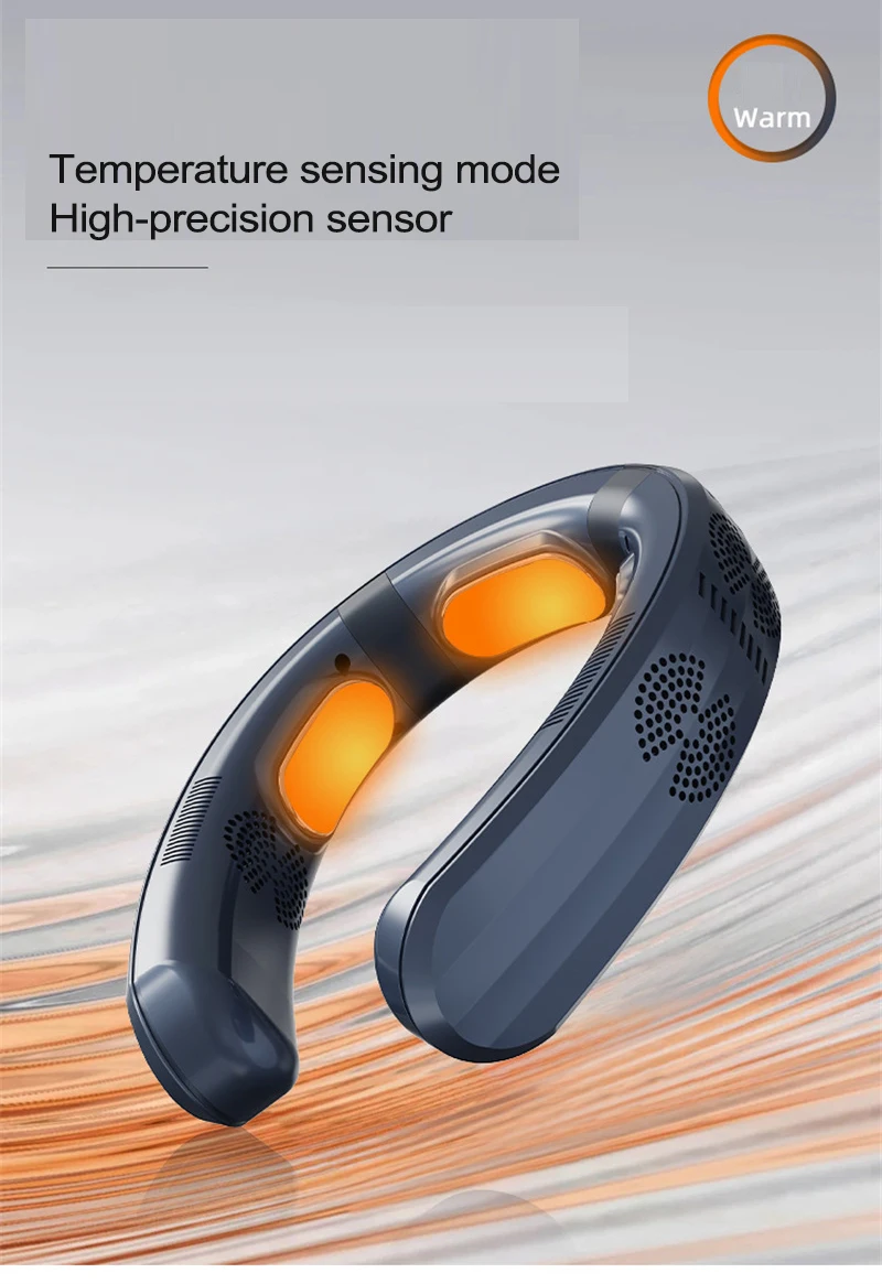 مروحة الرقبة الصغيرة المحمولة مروحة الخالية من الشفرة USB قابلة للشحن المشجعين معلقة بدون أوراق تبريد الهواء المشجعين يمكن ارتداؤها حول الرقبة