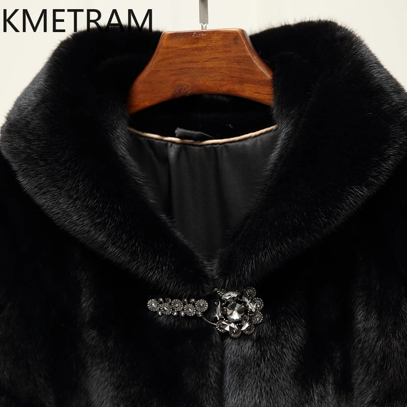 Natural Whole Mink Fur Coat Women Hooded Luxury Black Fur Jacket New in Outerwears Winter Fashion Womans Clothing 2025 Fourrure