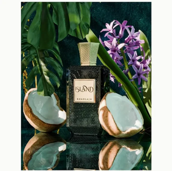

[Luxury Designer Perfume] Khadlaj Island Designer Perfume - 100ml/3.4oz Unisex Luxury Body Spray | Coconut & Citrus Scent, Alcoh