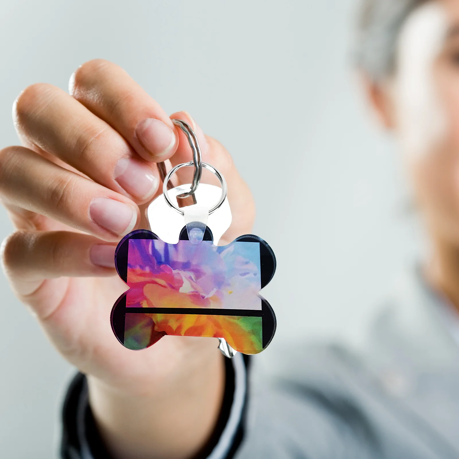 

6pcs Sublimation Keychains Heat Transfer Blank Keychain Pendants Custom Crystal Plate Blanks Decorative Diy Supplies