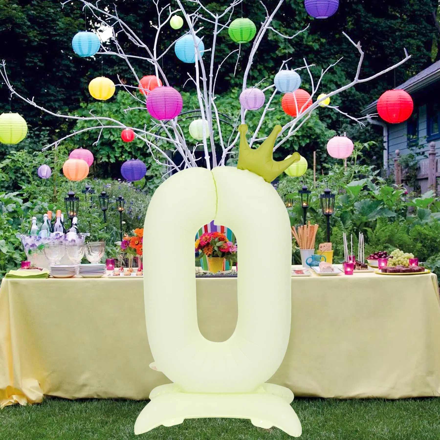 40Inch Crown Number 0-9 Foil Balloons Matte Cream Self Standing Big Balloon for Boys Girls Birthday Party Baby Shower Decoration