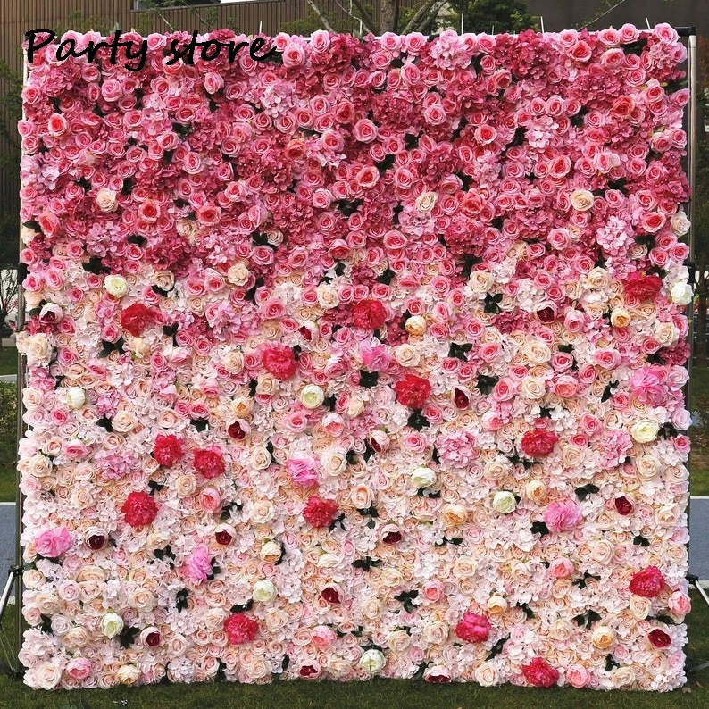 5D Flower Wall Backdrop Hanging Rolling Up Flower Wall Wedding Arrangement Photography Party Event Decor Fake Floral Wall Design