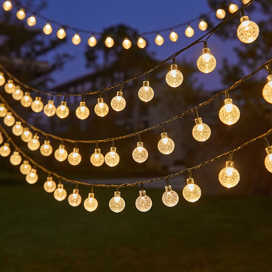 LED solar bubble ball light string outdoor camping tent canopy Christmas day wedding decoration lights