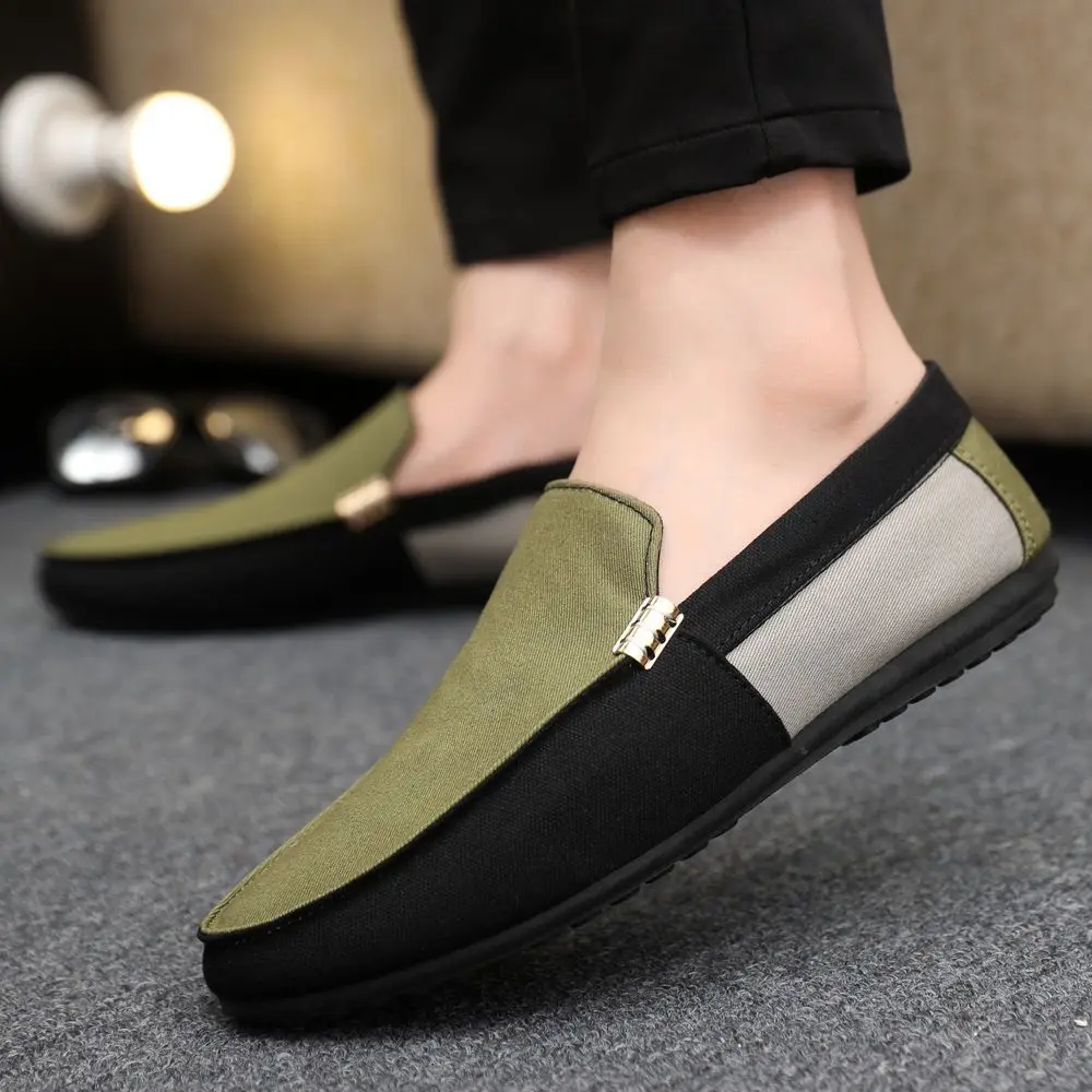 

2026 New Men's Spring Casual Flat Shoes Summer Breathable Cloth Shoes Male Soft Bottom Sweat-absorbing Leisure Shoes Loafers
