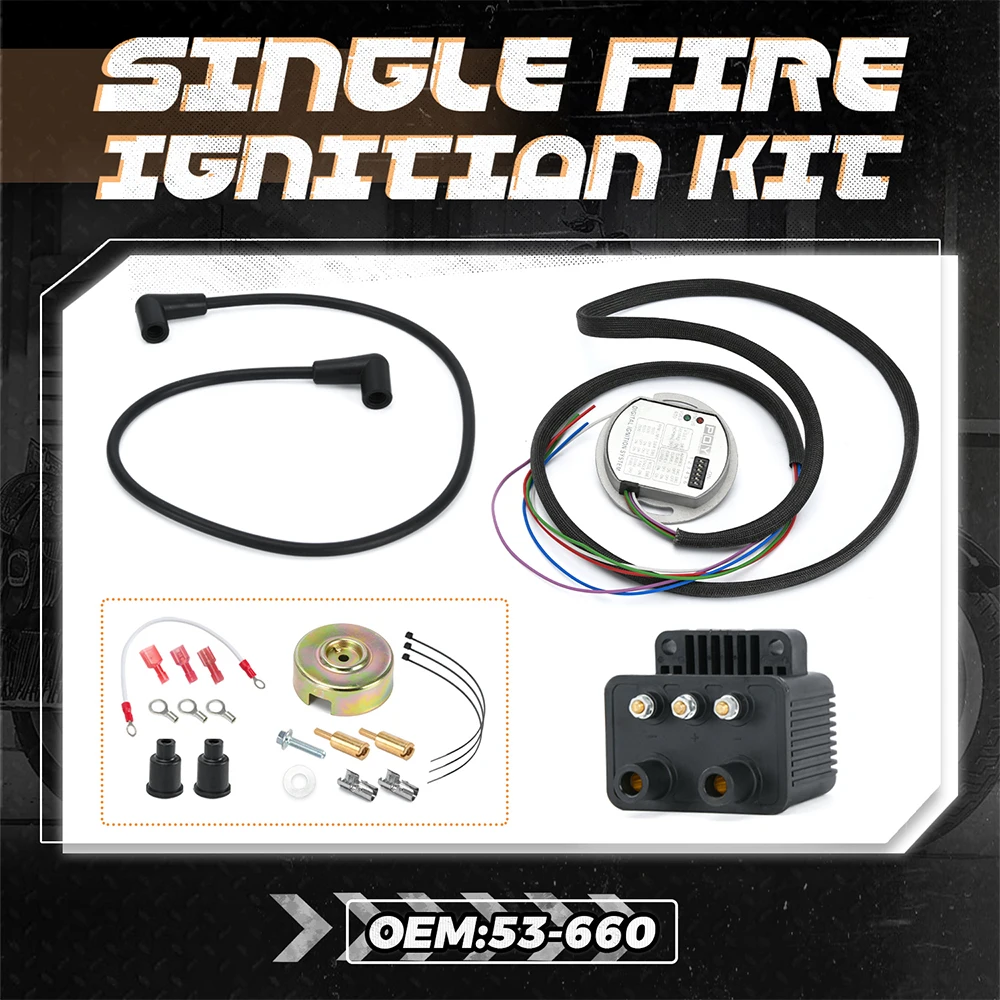 1 Piece Programmable Single Fire Electronic Ignition Module 53-644 for Harley-Davidson Big Twin Evo & XL  Sportster