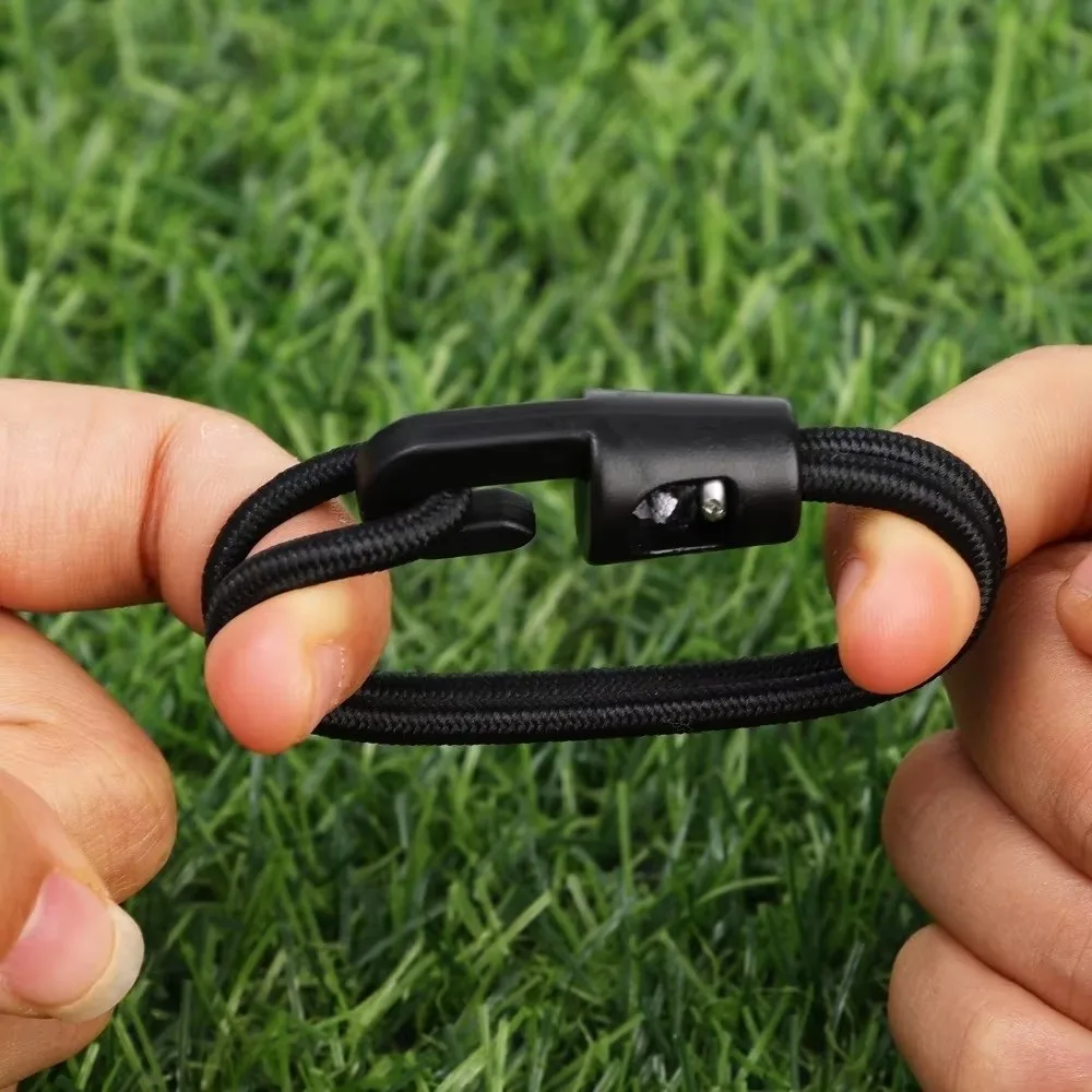 10Pcs New 10/15/25cm Bungee Cord Black Nylon Rubber Tensioner with Hooks High Elasticity Expander Camping Tarpaulin