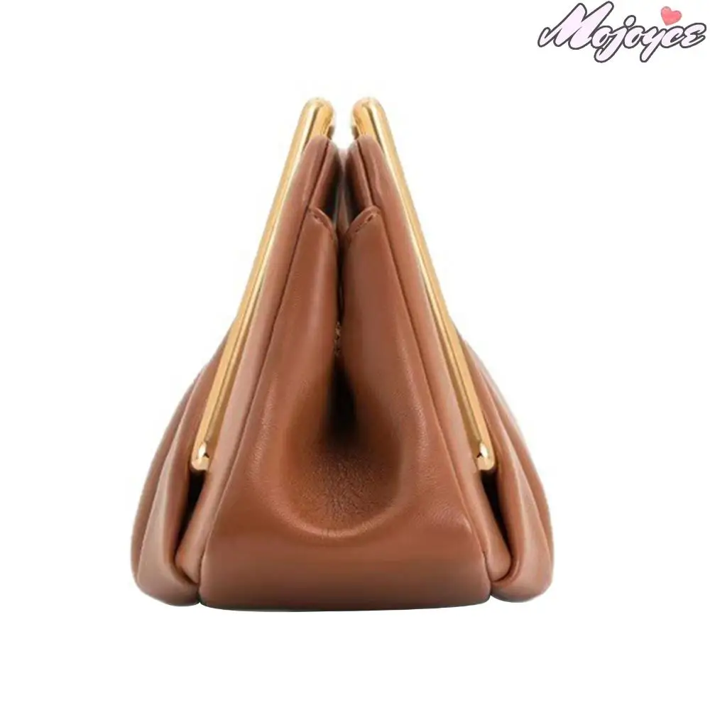 2025 حقائب يد جلدية فاخرة النساء مقبض معدني حقائب السهرة خمر مطوي سحابة مخلب محفظة حفلة العصرية جيب للهاتف المحمول #4