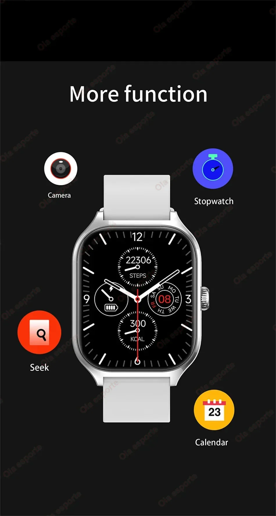 Smartwatch für Männer 2,01'' AMOLED-Bildschirm Wasserdicht Mehrere Sportmodi Fitness HD Bluetooth-Anruf Smartwatch für Männer und Frauen Armband Ht30 – Detail 15