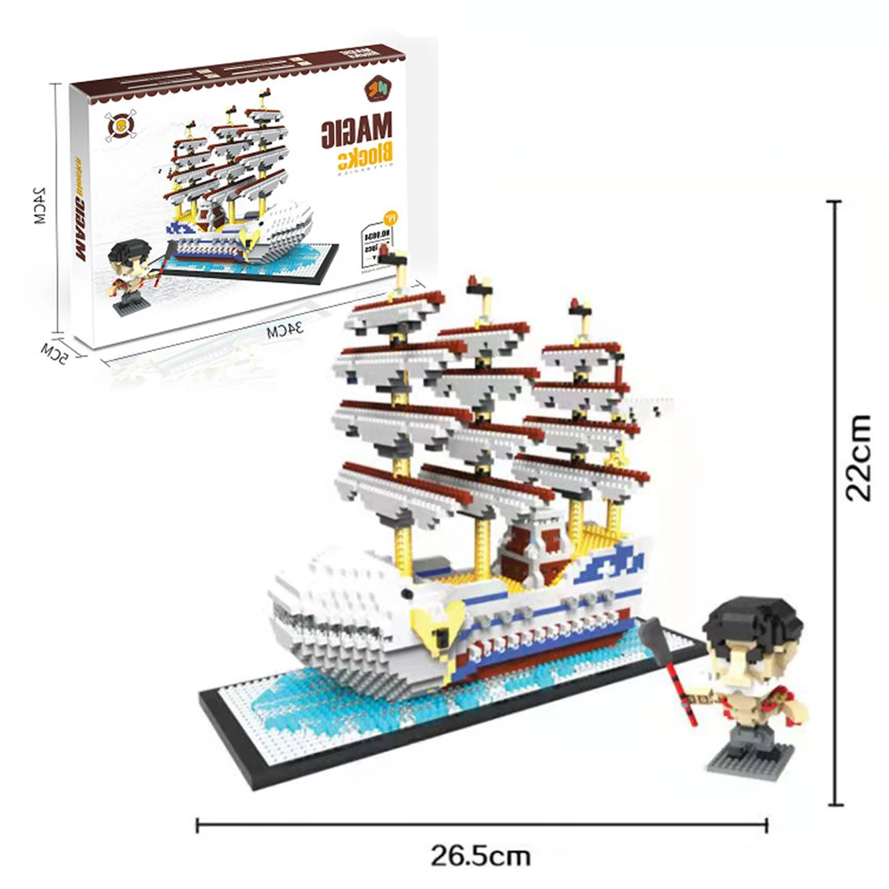 One Piece Pirate Ship Series Thousand Sunny Going Merry Model Anime Mini Building Blocks Bricks Black Pearl Figure Kid Toys Gift