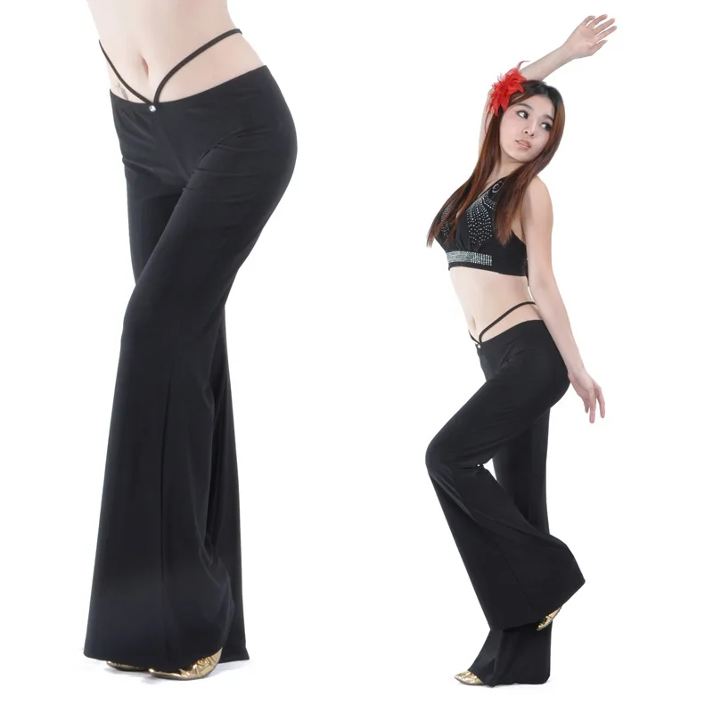 

Women Lady crystal Harem modal solid Long Pants Belly Dance Boho Wide Trousers trouser with belt