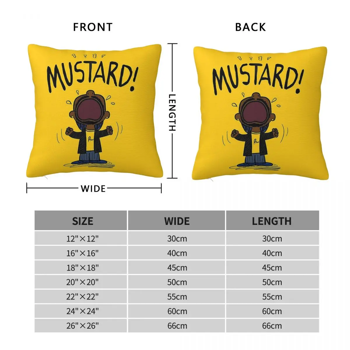Kendrick Lamar Mustard Square Pillowcase Polyester Linen Velvet Printed Zip Decor Pillow Case Room Cushion Cover