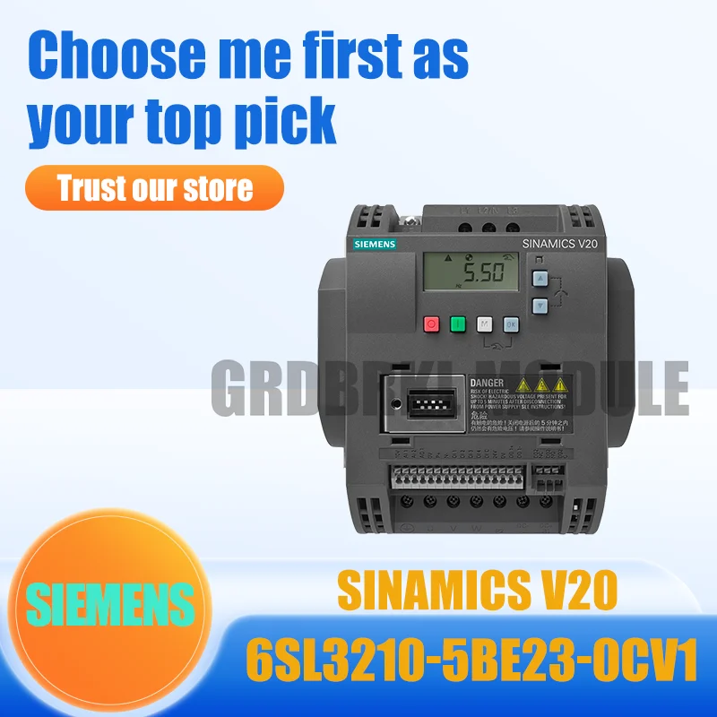 

Brand New Original SIEMENS 6SL3210-5BE23-0CV1 6SL3 210-5BE23-0CV1 V20 Inverter 3.0kW Integrated filter