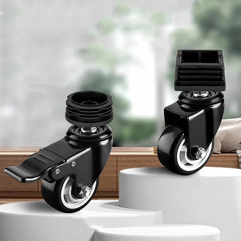 4pcs Universal Swivel Casters Heavy Duty Furniture Castor Wheel Silent Trolley Office Chair Wheels Shelf Moving Pulley