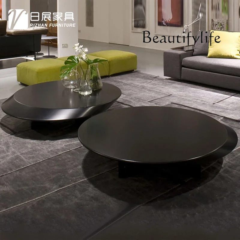 

Modern minimalist oval designer coffee table Italian minimalist exhibition hall coffee table model room living room