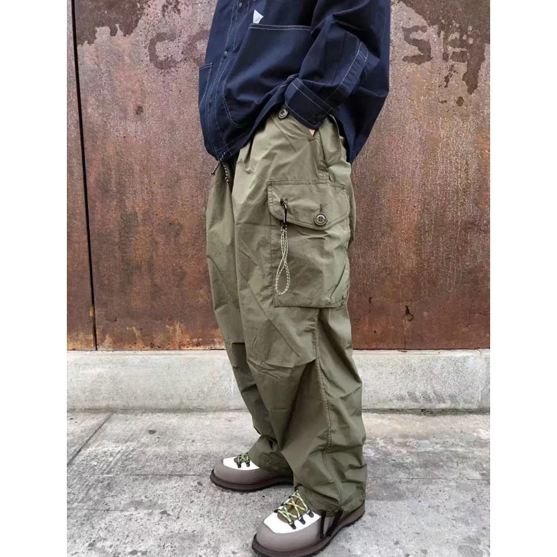 Men Women High Vis Reflective Triangle Multi-Pocket Baggy Wide Leg Trousers Casual Cargo Baggy Trousers Urban Outdoor