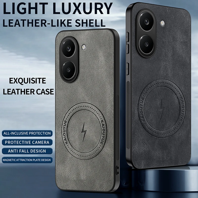 Capa Magnética de Couro Clássica de Luxo para Celular Mi Poco X7 X8 Pro Max C71 C85 F7 F8 Pro Ultra M7 Pro