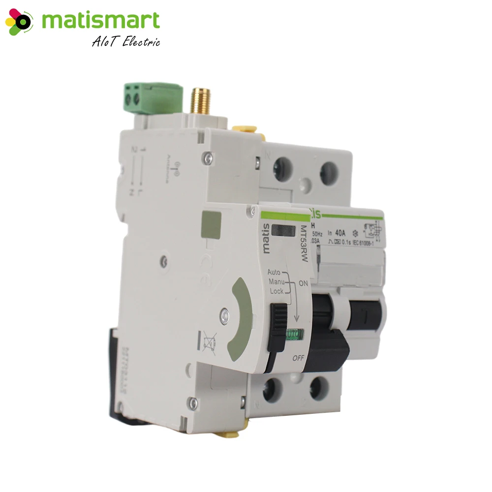 Matismart Type A RCD 2P Tuya Smart Wifi Recloser 40A 63A 30mA 100mA 300mA