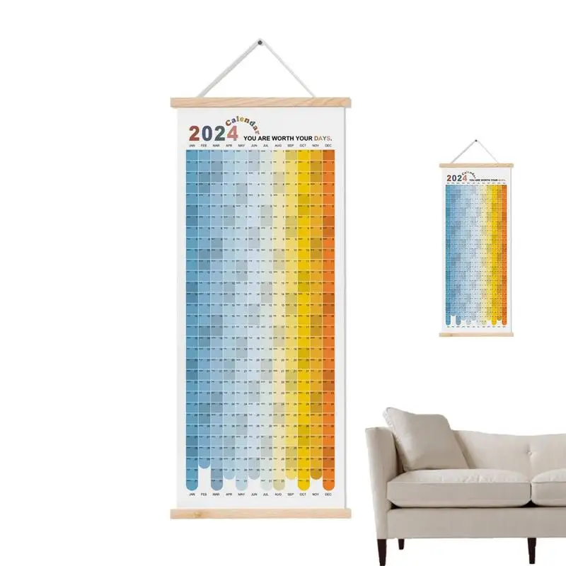 

2024 Wall Calendar Paper Clear Printed Paper Couple Quarrel Calendar Recorder Decorative Wall Planner Creative Hangable 2024