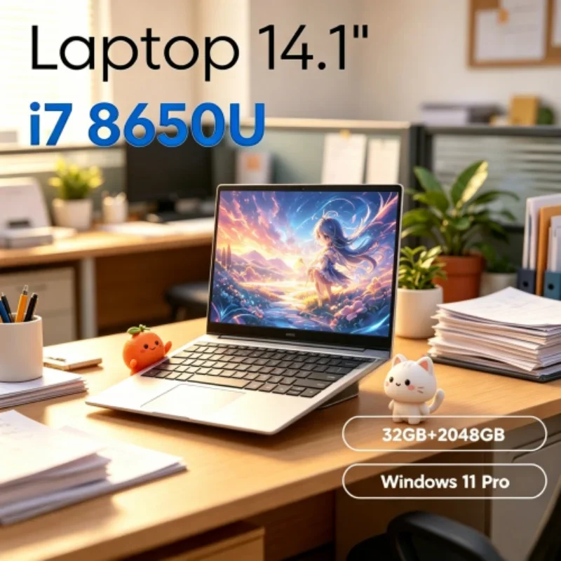 Hallowed 2026 Constant 14.1" Laptop Elegante e Impressionante Intel Core I7-8650U RAM M.2 SSD Windows 11 Pro Home Insightful Office
