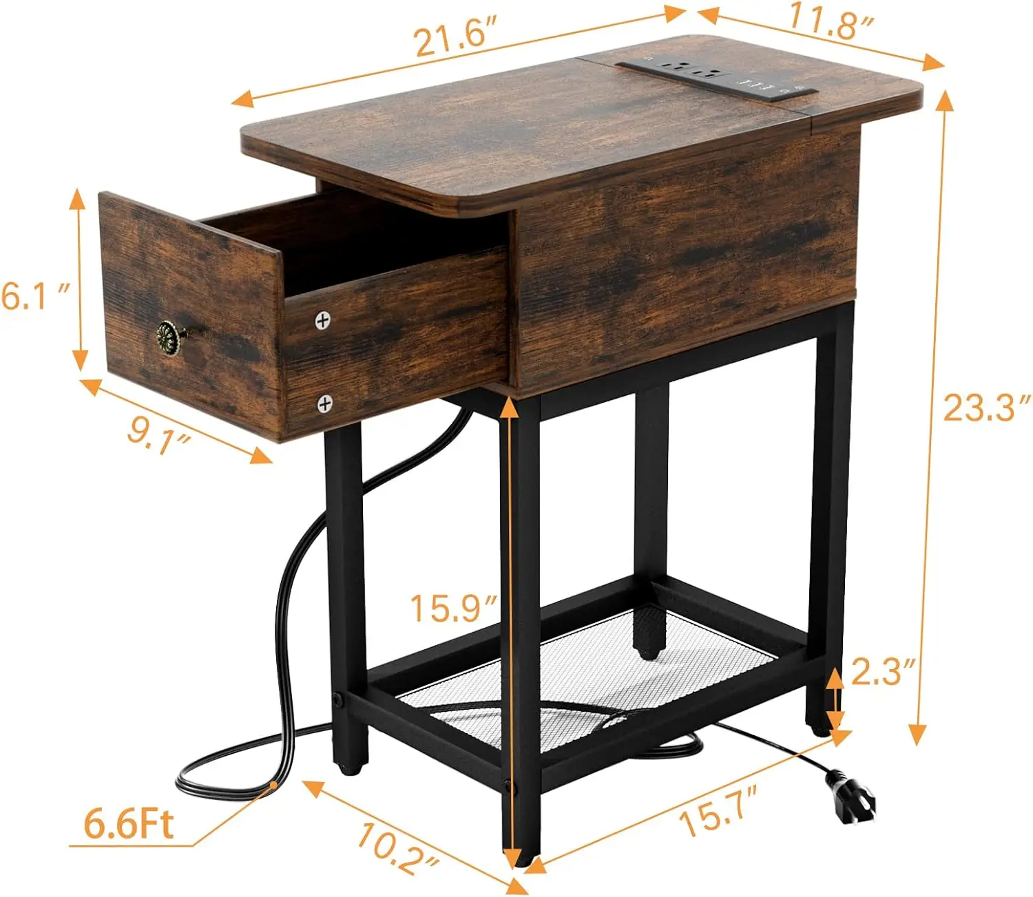 

Приставной столик Прикроватные тумбочки Торцевой столик с зарядной станцией Ящики Узкие торцевые столики Гостиная Спальня Приставной столик для маленьких