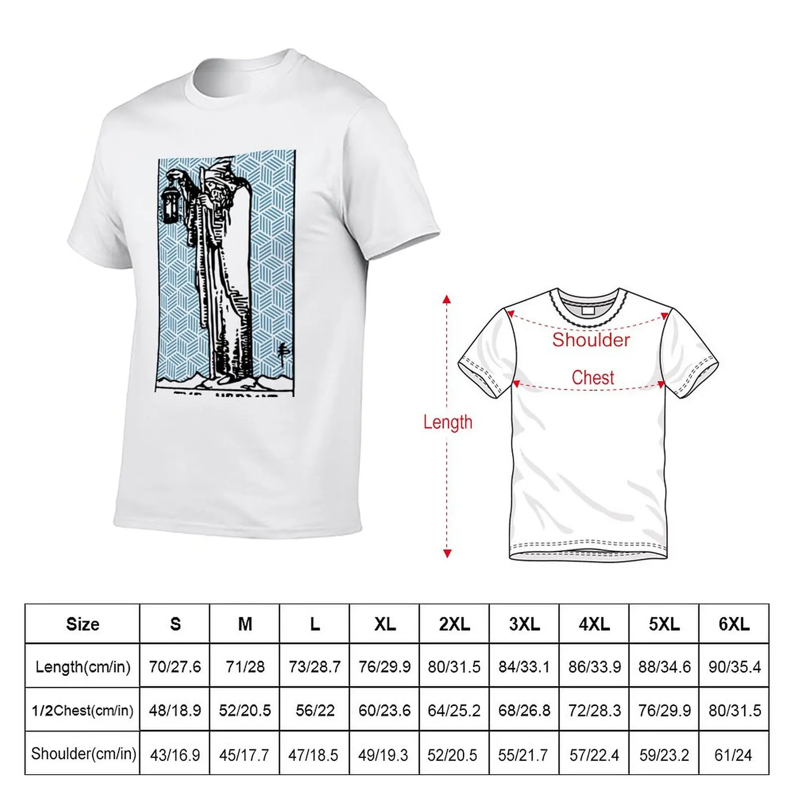 The Hermit - A Geometric Tarot Card Print T-Shirt quick drying t-shirt graphic t shirt T-shirt men