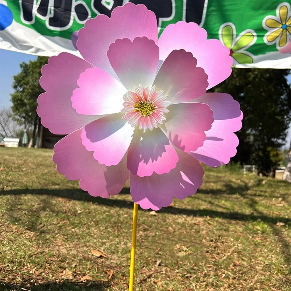 다양한 스타일의 구름 연꽃 곤충 풍차 PVC 이중층 스탠딩 잔디 꽃 바람개비 다채로운 피크닉 장식 장난감