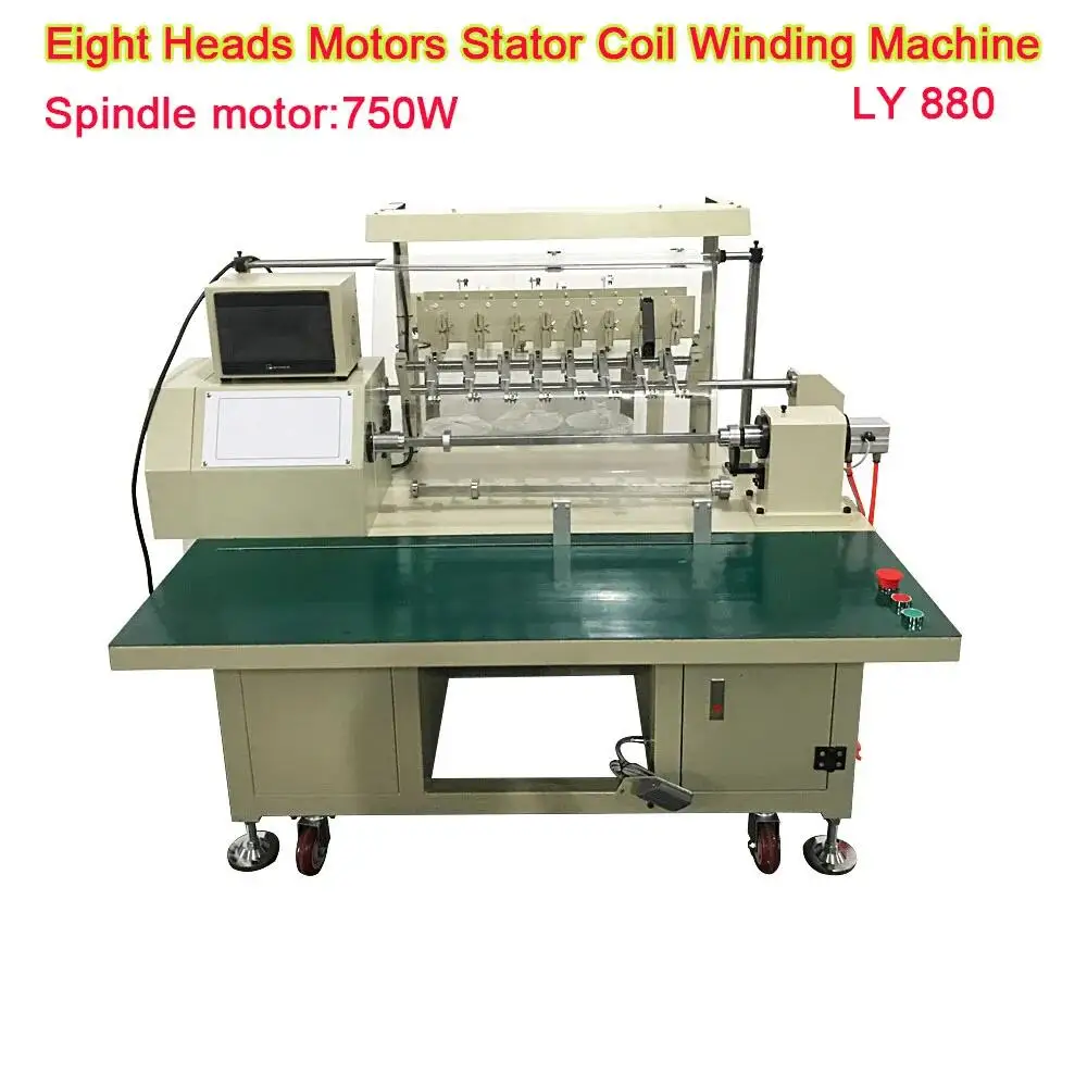 LY 880 Eight Heads Motors Stator Coil Winding Machine 750W Spindle Total Power 900W OEM Accepted First Hand Factory