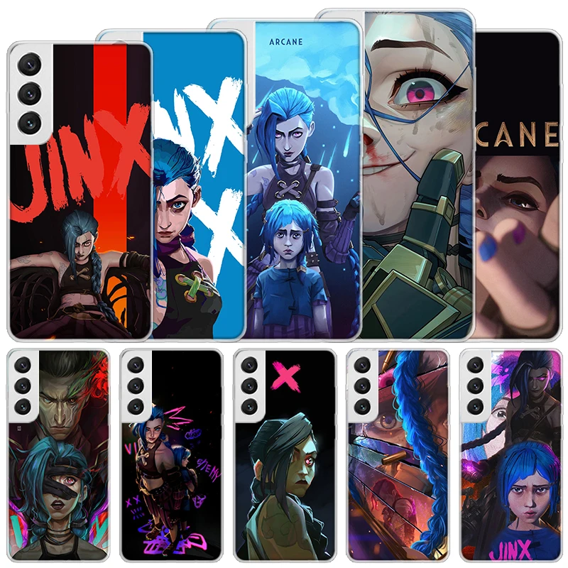 Anime Arcane Jinx Vi Soft Case For Samsung Galaxy S24 S23 S22 S21 Ultra S20 FE S10 Plus Phone Cover S9 S8 + S10E Funda Coque