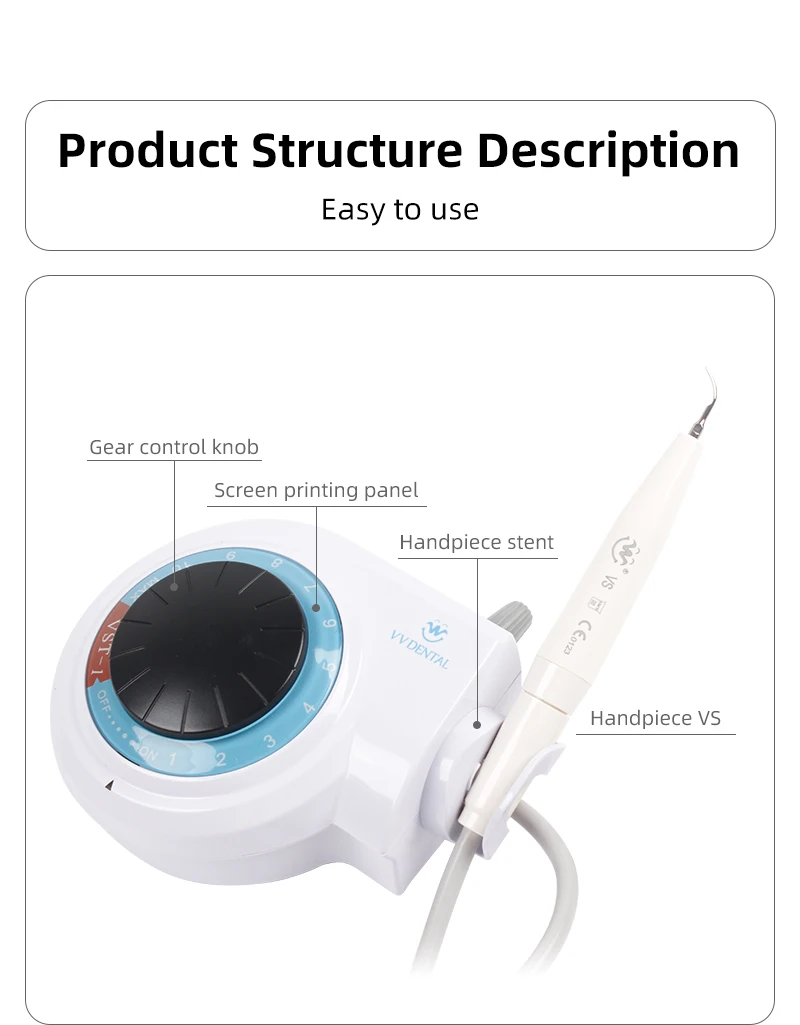 VVDental Ultraschall-Scaler passend für SATELEC/DTE Mundhygiene-Zahnaufhellungs- und Reinigungswerkzeuge mit Handstück und Aufsätzen Zahnmedizin-Maschine – Detail 13