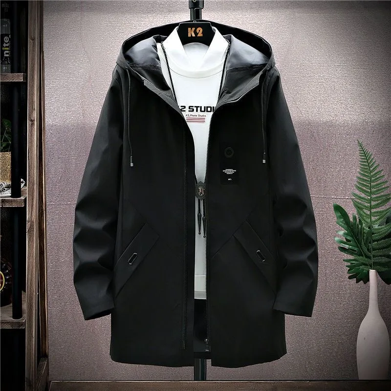 2023 Spring and Autumn New Men's Classic Fashion In The Long Windbreaker Men's Casual Loose Large Size High-Quality Coat M-5XL