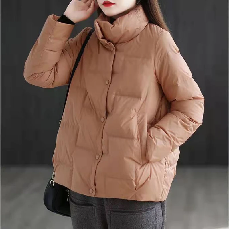 

2022 Female High Collar Down Cotton Padded Jacket Women's Winter Korean Version Loose Light Cotton Padded Jacket Short Coat