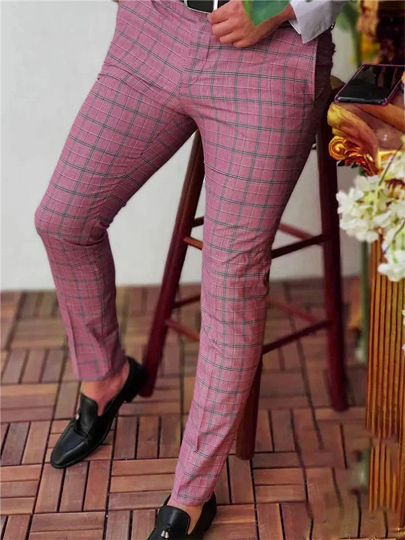 Summer Men's Suit Tight Fashion Pants Fabric Breathable, Slim Version Comfortable Fashion 3D Printing Style