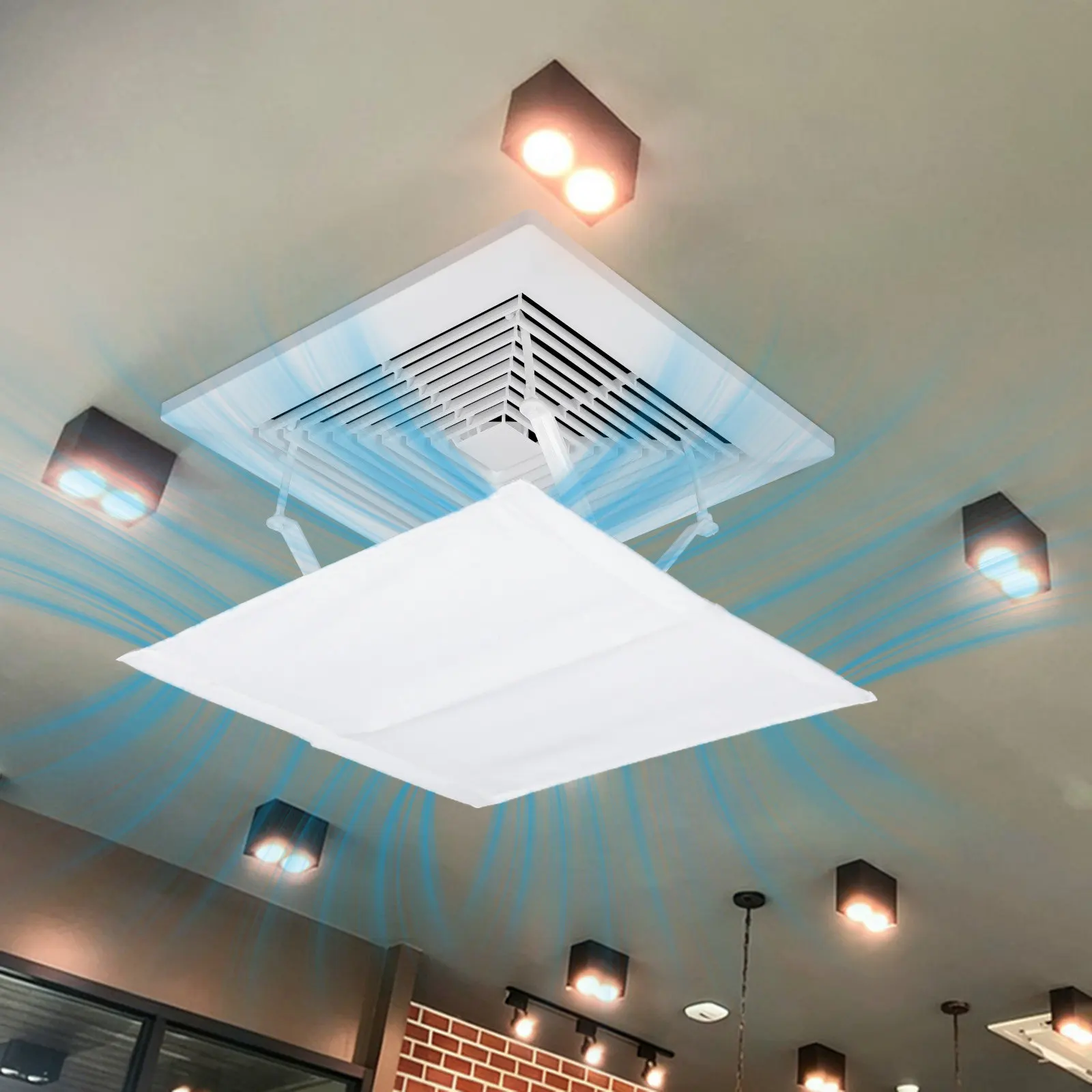 Square Ceiling Air Vent Deflector for Central AC – Adjustable Airflow Redirect Baffle to Prevent Direct Cold Draft