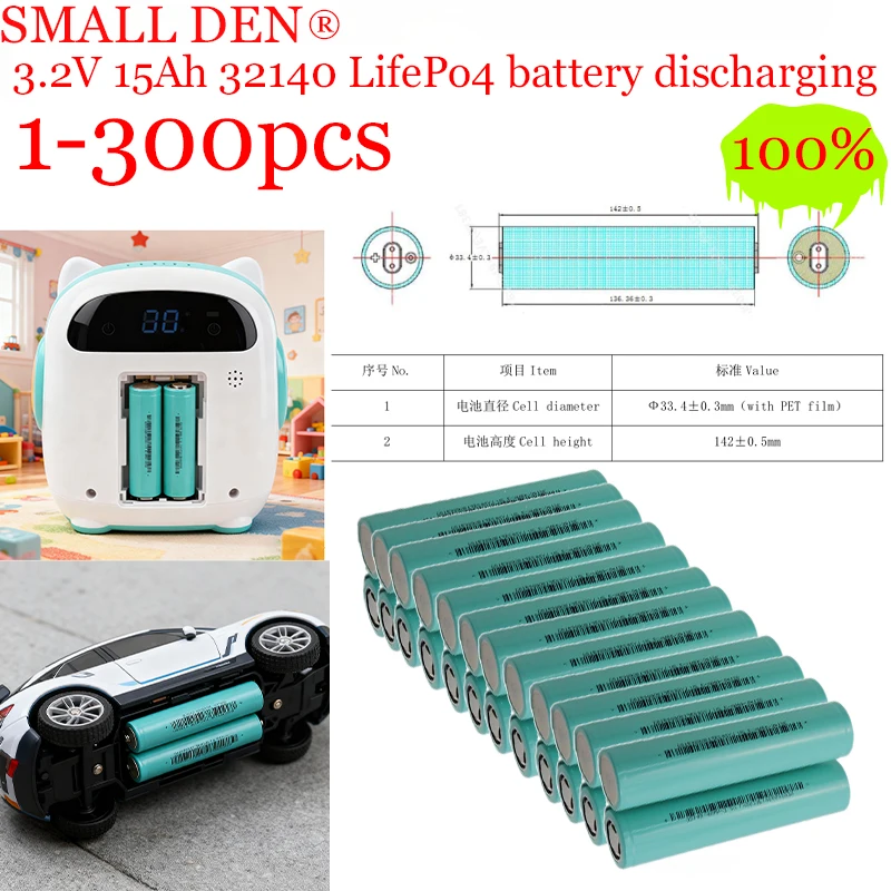 

1-300 шт. 3,2 В LiFePO4 32140 15 Ач аккумулятор DIY 4s 8s 12v 24V инвертор электромобиль путешествия аккумуляторы для кемпинга класса A