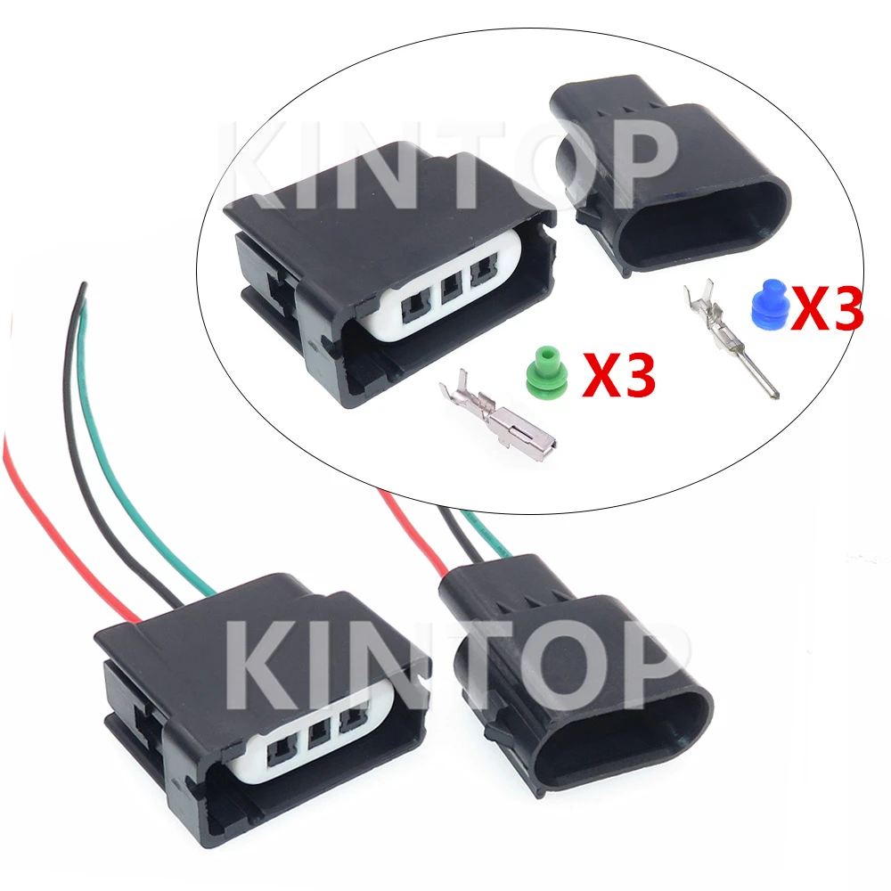 1 Set 3 Pins AC Assembly Car Accessories 13628672 Auto Male Female Docking Plastic Housing Wire Socket with Cables