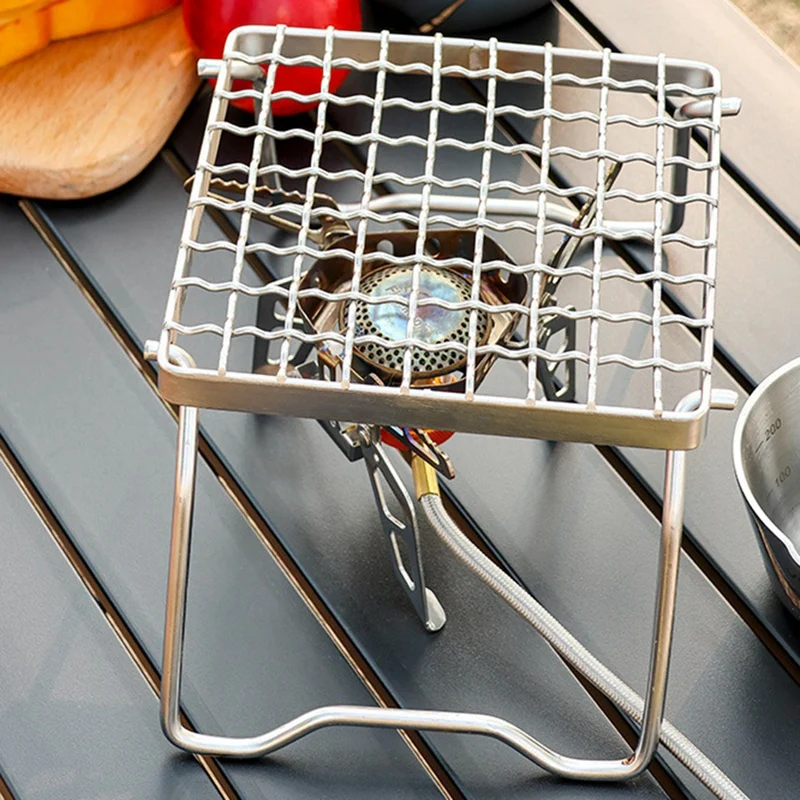 3PCS Outdoor Portable Folding Barbecue Rack Set Grate Stove Stand Pot Rack Grid Grill Rack Grill Net