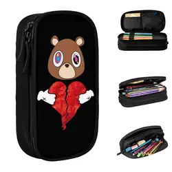 Kanye West 808's Graduation Bear Pencil Case Double Layer Large-capacity Kids School Supplies Pencil Box Gift