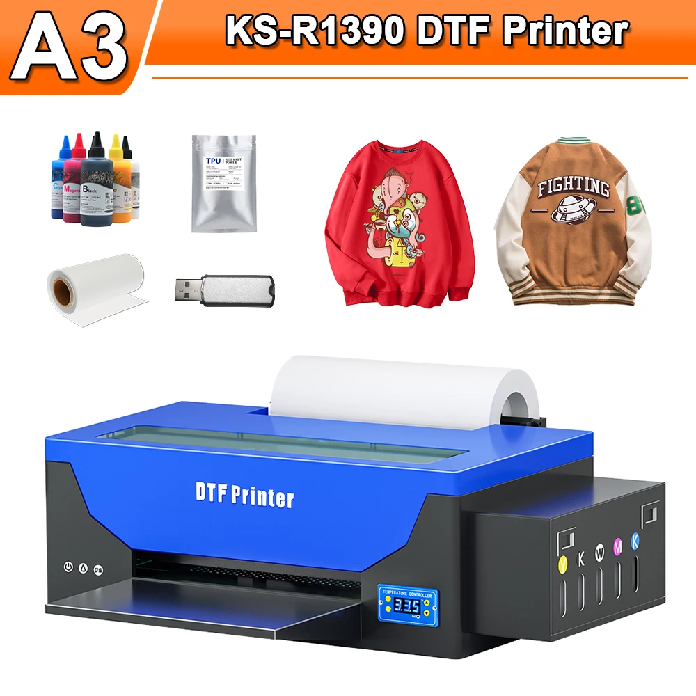 DTF Printer A3 DTF T Shirt Printer A3 Heat Transfer T-Shirt Print Directly Transfer Printer DTF Film DTF Ink DTF Film Printer A3