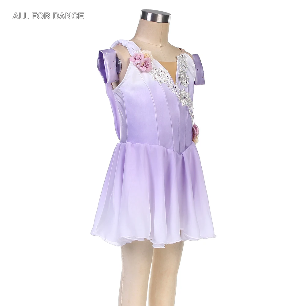 24085 أومبير الأرجواني دنة صد أزياء رقص الباليه أداء Dancewear يوتار فستان الفتيات والنساء رومانسية الباليه توتو