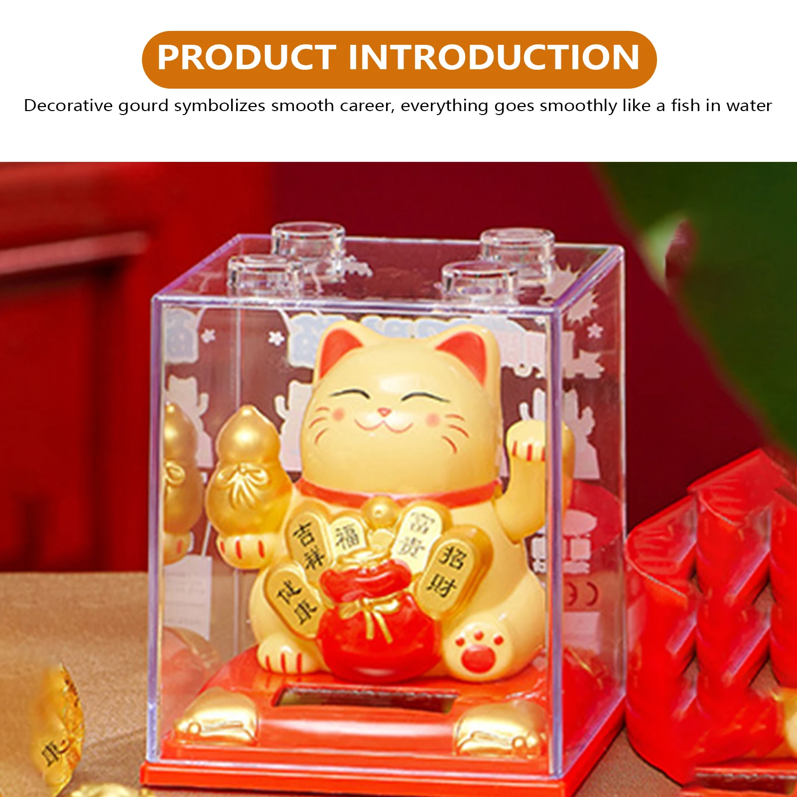 Energia solare sventolando gatto fortunato ornamenti figurine sventolando mano zampa porta fortuna Maneki Neko negozio artigianato arredamento