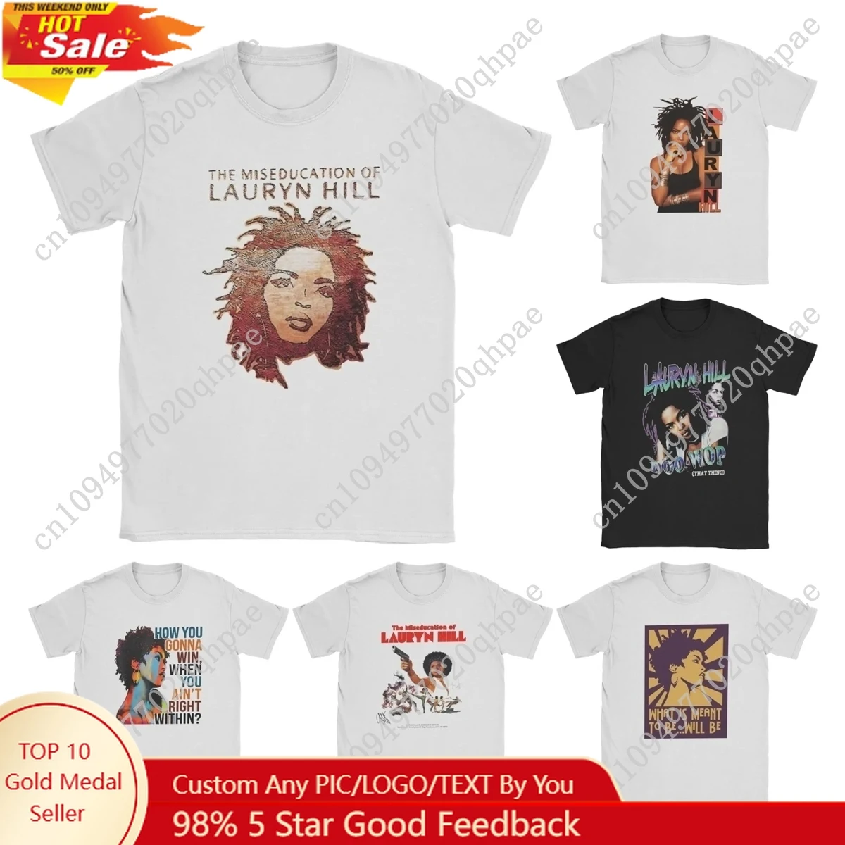 

Novelty Famous Lauryn Hill T-Shirts Men Crewneck Pure Cotton T Shirt Hip Hop Harajuku Music Short Sleeve Tees Plus Size Clothes