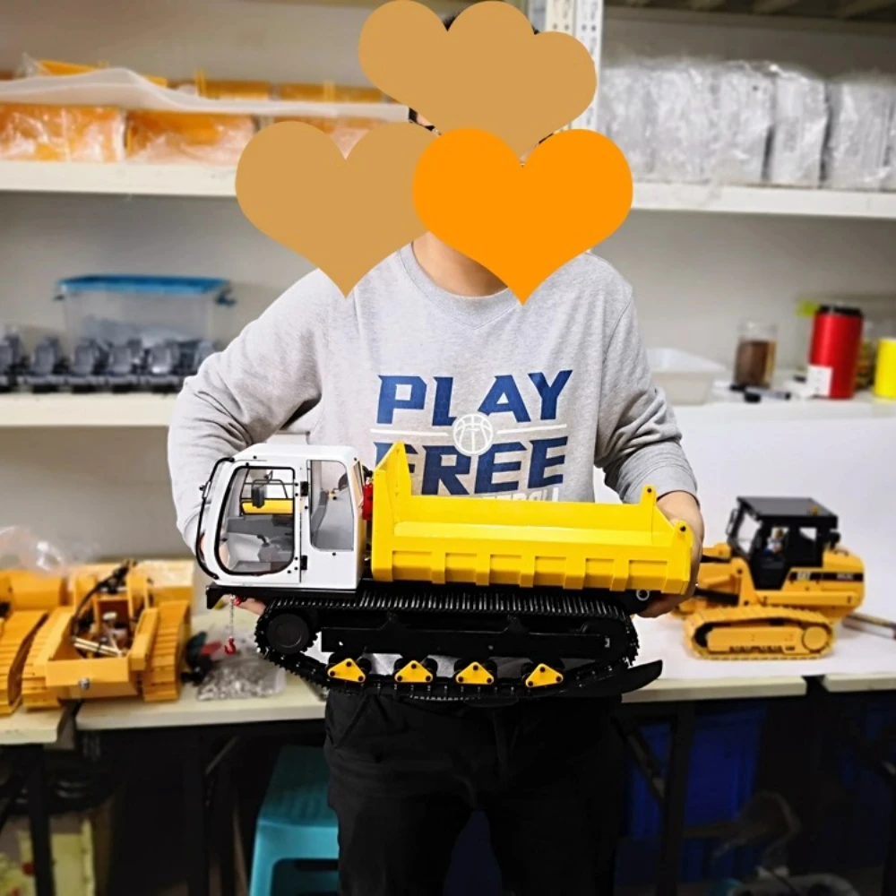 RC شاحنة قلابة معدنية 1/12 كامل المعادن الزاحف شاحنة هيدروليكية التحكم عن بعد نموذج RTR فرش لودر أطفال بالريموت كنترول نموذج