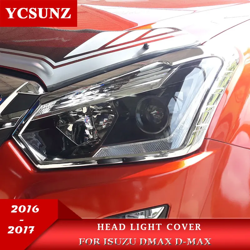 ABS Headlight Cover For Isuzu D-max Dmax 2016 2017 Front Lamp Hood Parts For Isuzu Chevrolet d-max Car Accessories