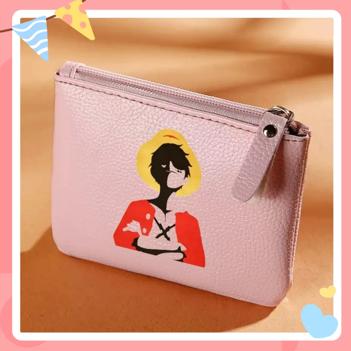 

Japanese One Piece animation peripheral coin purse zipper cartoon PU soft card clip mini purse men and women Christmas gifts