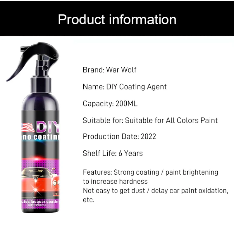 Auto Glass Coating Agent Spray Coating Paint Spray Coating Instant Car Ceramic Spray