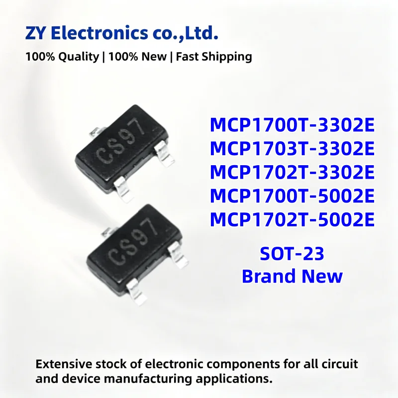 50PCS MCP1703T-3302E/CB MCP1703 3.3V MCP1700T-3302E/TT MCP1700T MCP1702 MCP1702T-3302E/CB MCP1700T-5002E MCP1702T-5002E SOT-23
