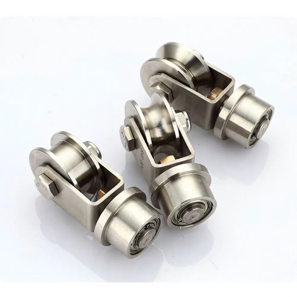 304 Stainless Steel Swivel Pulley Wheel For Sliding Door Track Roller Bearing H V U Groove Hardware Fitting
