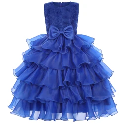 2024 Little girl embroidered dress Girl sequin Princess dress bow flower child wedding dress for children