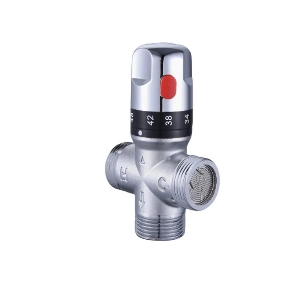 3-Way Pipeline Design Thermostatic Mixing Valve High Precision Cartridge Stable Water Output For Shower Temperature Control