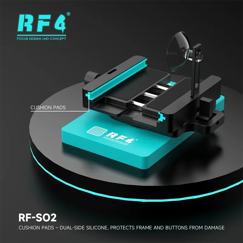 

RF4 RF-SO2 Multifunctional Rotating Fixture for Mobile Phone Maintenance with Cushion Pads Camera Slots Screen Clamp